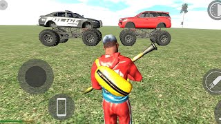 INDIAN BIKES GAME 3D DRIVING POLICE CAR DRIVING RED BIG CAR DRIVE THR JEEP FLYING HELICOPTER [upl. by Atsillak]