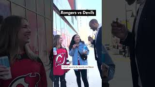 RangersDevils predictions from outside the Prudential Center 🔵🔴🏒⚫️🔴  New York Post Sports shorts [upl. by Ranie]