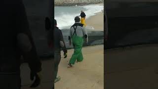 Morning fishing on the Atlantic coast Espinho suburb of Porto Portugal [upl. by Otirecul]