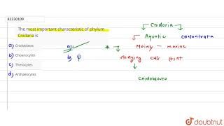 The most important characteristic of phylum Cnidaria is [upl. by Clementina]