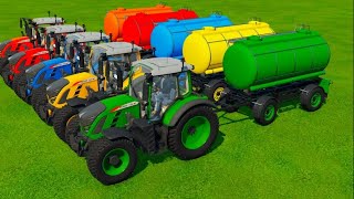 TRANSPORTING PIXAR CARS amp FRUITS WITH COLORED amp JOHN DEERE vs CLAAS vs TRACTORS  BeamNGdrive [upl. by Ly827]