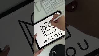 Design with us 💫 The name Malou as a Logo logodesign designprocess adobeillustrator procreate [upl. by Bainter]