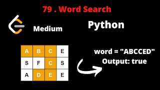 LEETCODE 79 WORD SEARCH PYTHON  DFS [upl. by Yznyl351]