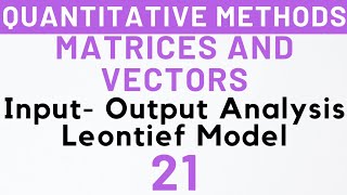 21 Input Output Analysis Leontief Model Matrices amp Vectors MEC103  Kanishka Luthra [upl. by Siravat]