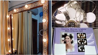 Vanity lights for mirror  how to put vanity lights on mirror  make your dressing beautifull [upl. by Tompkins]