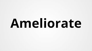 Ameliorate  Definition amp Pronunciation  Learn English Vocabulary [upl. by Deden573]