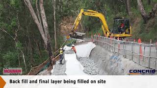 Concrib Gabion Wall Lamington National Park Landslip Repair [upl. by Ardnekal356]