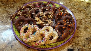 How to Make Easy Inexpensive amp Yummy Chocolate Dipped Pretzels Great for Any Occasion [upl. by Eirrab949]