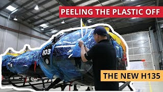 Peeling the plastic off the H135 ‘Juno’ helicopter 🚁 [upl. by Isador]