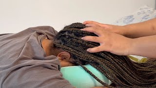 ASMR playing with braids scalp scratching [upl. by Leibarg208]