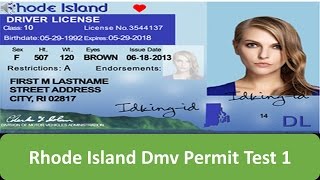 Rhode Island DMV Permit Test 1 [upl. by Ezekiel]