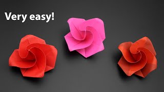 Easiest Origami Rose Ever  How to Fold  Valentines Day Gift [upl. by Decker]