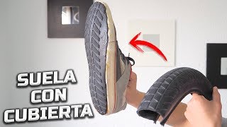 USO UNA CUBIERTA DE BICI COMO SUELA DE ZAPATILLA  Life Hack [upl. by Kalila]