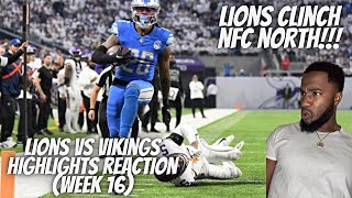 LIONS WIN NFC NORTH REACTION TO Detroit Lions vs Minnesota Vikings  2023 Week 16 Game Highlights [upl. by Handler598]