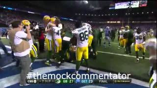 The Mock Commentator Packers v Lions Epic Finish [upl. by Rednasxela]