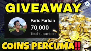 GIVEAWAY 7️⃣0️⃣0️⃣0️⃣0️⃣ SUBSCRIBER SUDAH DIBUKA‼️😱🤯😍💛🪙🪙🪙✨✨✨ JOM SERTAI SEKARANG‼️HADIAH COINS🆓🙏🤑💰 [upl. by Aehsal]