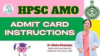 HPSC AMO Admit Card Instructions hpscamo hpscexam hpscamosubjective [upl. by Arednaxela]