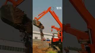 Fourwheeled excavator crane excavator construction machinery [upl. by Wengert]