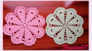 Mini tapete tejido a crochet diámetro aprox 18 cm  9 hileras [upl. by Ellord18]