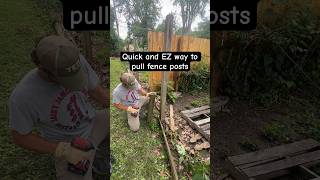 How to remove fence post in less than 5 minutes diy fencepost fence backyard [upl. by Drareg]