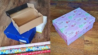 How to wrap a shoe box for a gift [upl. by Eenrahc167]