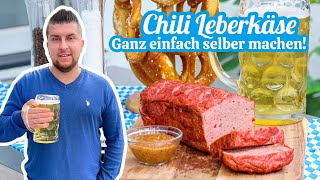 Leberkäse selber machen  Im Grill oder Backofen von zu Hause  Chili Leberkäse ohne Kutter 🥨🍺 [upl. by Nemad]