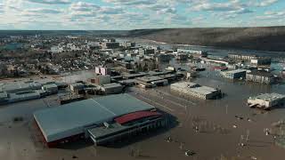 April 28 2020 Downtown Fort McMurray Flood Morrison Hardin Fraser etc Drone Video [upl. by Suolkcin854]