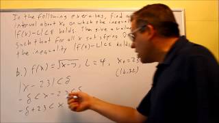 Finding Deltas Algebraically for Given Epsilons Square Root Function [upl. by Jews493]