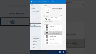 HOW DO I PRINT AN ANNUAL CALENDAR IN OUTLOOK short [upl. by Arytas]