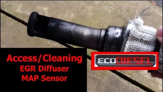 Ram 1500 Ecodiesel EGR diffuserMAP sensor cleaning amp location [upl. by Ardied]