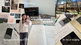 ENGINEERING MIDTERM SEASON 🎧🖇️ most productive days in my life cramming 10 hrs of studying [upl. by Batty]