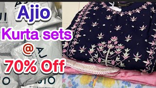 Ajio kurta sets haul 70 Off ajio haul ajio fashionation sale trending chandu vlogslatest ajio [upl. by Koah]