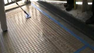 How to apply sealer and finish on small tile floors Video 5 [upl. by Adihahs]