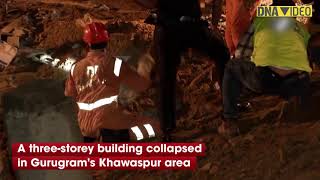 Threestorey building collapses in Gurugram 1 dead [upl. by Madlen998]