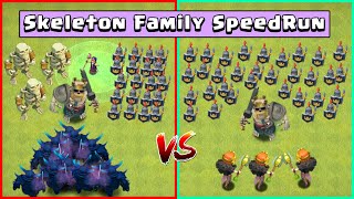 Skeleton Family SpeedRun  Clash of Clans [upl. by Peppi196]