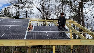 Using solar panels as a roof 8kw solar array follow up utilizing the sun to be off grid [upl. by Goles]