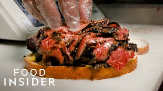 The Best Pastrami Sandwich In NYC  Best Of The Best  Food Insider [upl. by Nalda540]