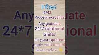 INFOSYS IS HIRING FOR PROCESS EXECUTIVE ROLE  ANY GRADUATE  BPO SERVICE  VOICE PROCESS [upl. by Ahtnamas]