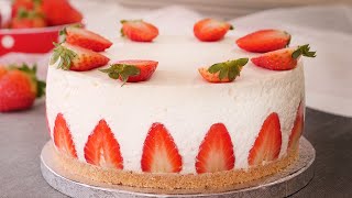 Tarta de Fresas con Nata sin Horno [upl. by Holihs]