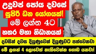 2024 අවසාන පෝය දවසේ සුපිරි ධන යෝගයක්  මේ ලග්න හිමියෝ 4 දෙනාට හතර මහා නිධානයක් පහල වෙනවා [upl. by Shanon]