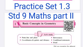 Practice Set 13  L1 Basic concepts in Geometry  Maths part II  Std 9 [upl. by Sybilla]