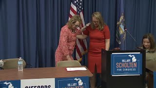 Gabby Giffords appears at a Hillary Scholten campaign event in Grand Rapids [upl. by Donnelly934]