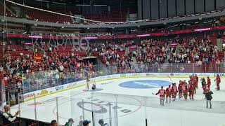 Malmö Redhawks spelare och fans firar 31 vinst i SHL mot Färjestad 23092023 [upl. by Eiramait]