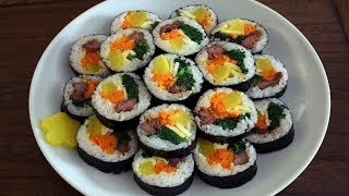 How to make gimbap aka kimbap 김밥 [upl. by Hungarian]