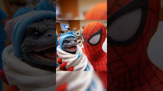 Superhero spiderman adopted son Godzilla ❤‍🔥💥💥 warning red 🔴 🥵 marvel trendingviralshorts shorts [upl. by Elbart484]