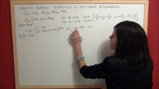 QUÍMICA Enlace Ejercicio 5  Estructuras Lewis formas resonantes NO NO2 N2O CO2 O3 [upl. by Losiram391]