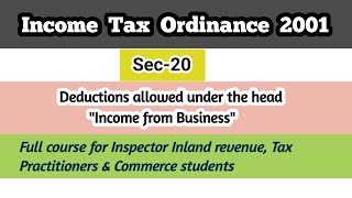 Deductions allowed Under the Head Income from Business [upl. by Aizatsana]