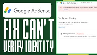 How To Fix Google AdSense Verify Your Identity Problem 2024 Cant Verify Your Identity Solved [upl. by Bethena]