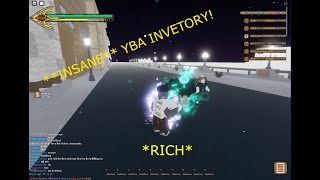 Rich YBA Inventory Tour HOH Festive SP  more YBA JoJo RobloxYBA [upl. by Nobell]