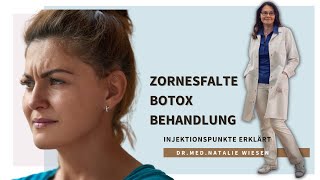 Zornesfalte Botox Behandlung 2020  welche Injektionspunkte einfach erklärt von Drmed Wiesen [upl. by Poulter]